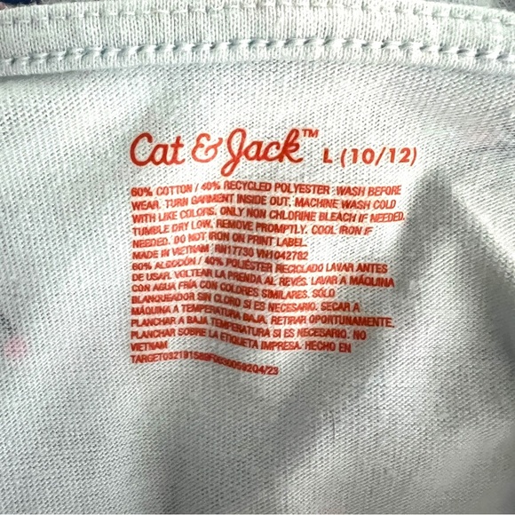 Cat & Jack Girls Size L (10/12) Blue w/Pink Rose Patterned Maxi Dress EUC - Picture 6 of 6